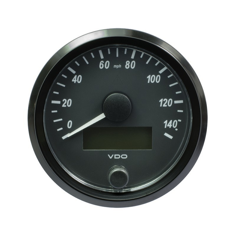 VDO SingleViu Speedometer 140 Mph Black 80mm